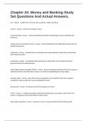 Chapter 24&colon; Money and Banking Study Set Questions And Actual Answers&period;