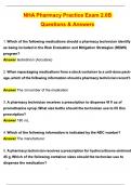 NHA Pharmacy Practice Exam 2&period;0B &lpar;Latest 2025 &sol; 2026 Update&rpar; Questions and Verified Answers &vert; 100&percnt; Correct &vert; Grade A&plus;
