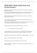 SPED SFPC Study Guide Exam And Actual Answers&period;
