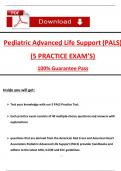 PALS Exam Study Guide with &lpar;5 Practice Exam's&rpar; &lpar;Latest 2026 &sol; 2027&rpar;&colon; Most Comprehensive Qs & Ans - to Pass the Exam&comma; 100&percnt; Verified