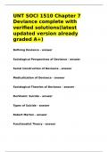 UNT SOCI 1510 Chapter 7 Deviance complete with verified solutions&lpar;latest updated version already graded A&plus;