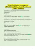 Weight Verification licensing exam UPDATED ACTUAL Exam Questions and  CORRECT Answers