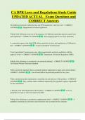 CA DPR Laws and Regulations Study Guide UPDATED ACTUAL Exam Questions and  CORRECT Answers