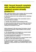 ENA Sexual Assault complete with verified solutions&lpar;latest updated version&rpar;