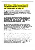 ENA Triage ESI 2&period;0 complete with verified solutions&lpar;latest updated version already graded A&plus;&rpar;