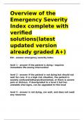 Overview of the Emergency Severity Index complete with verified solutions&lpar;&rpar;