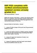 DEP PQS complete with verified solutions&lpar;latest updated version already graded A&plus;&rpar;&period;