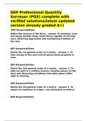 DEP Professional Quantity Surveyor &lpar;PQS&rpar; complete with verified solutions&lpar;latest updated version  &rpar;