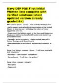 Navy DEP PQS First Initial Written Test complete with verified solutions&lpar;latest updated version already graded