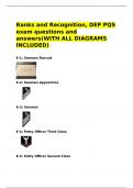Ranks and Recognition&comma; DEP PQS exam questions and answers&lpar;WITH ALL DIAGRAMS INCLUDED&rpar;&period;
