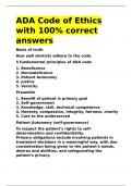 ADA Code of Ethics with 100- correct answers