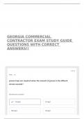 GEORGIA COMMERCIAL CONTRACTOR EXAM STUDY GUIDE QUESTIONS WITH CORRECT ANSWERS&excl;&excl;
