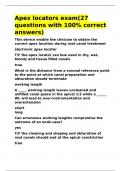 Apex locators exam&lpar;27 questions with 100- correct answers&rpar;&period;