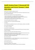 Health Systems Exam 2 &lpar;Answered&rpar; 105 Questions and Correct Answers&vert; Latest 2025&sol;2026&period;