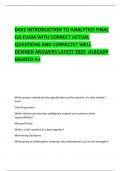     D491 INTRODUCTION TO ANALYTICS FINAL OA EXAM WITH CORRECT ACTUAL QUESTIONS AND CORRECTLY WELL DEFINED ANSWERS LATEST 2025  ALREADY GRADED A&plus; 