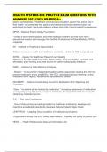 HEALTH SYSTEMS EOC PRACTICE EXAM QUESTIONS WITH ANSWERS 2025&sol;2026 GRADED A&plus;