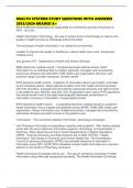 HEALTH SYSTEMS STUDY QUESTIONS WITH ANSWERS 2025&sol;2026 GRADED A&plus;