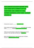 DATA DRIVEN DECISION MAKING WGU C207 EXAM WITH CORRECT ACTUAL QUESTIONS AND CORRECTLY WELL DEFINED ANSWERS LATEST 2025  ALREADY GRADED A&plus; 