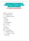 NIHSS GROUP C PATIENTS 1-6 COMPLETE MATERIAL GUIDE 2025-2026&period; LATEST UPDATE&period; A&plus; GRADE GUARANTEED&period;