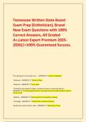 Tennessee Written State Board Exam Prep &lpar;Esthetician&rpar;&comma; Brand New Exam Questions with 100&percnt; Correct Answers&comma; All Graded A&plus;&comma;Latest Expert Premium 2025-2026&rpar;&vert;>100&percnt; Guaranteed Success&period;