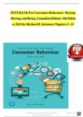 TEST BANK For Consumer Behaviour&colon; Buying&comma; Having&comma; and Being&comma; Canadian Edition&comma; 9th Edition&comma; 2024 by Michael R&period; Solomon&comma; Verified Chapters 1 - 15&comma; Complete solution &vert;Guide A&plus;&period;