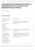  Leadership Roles & Management Functions in Nursing  Exam with Correct Answers and Rationales&sol;Professor Verified
