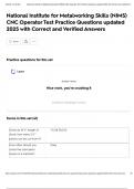 National Institute for Metalworking Skills &lpar;NIMS&rpar; CNC Operator Test Practice Questions updated 2025 with Correct and Verified Answers