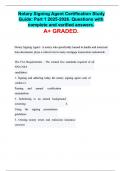 Notary Signing Agent Certification Study Guide&colon; Part 1 2025-2026&period; Questions with complete and verified answers&period; A&plus; GRADED&period;