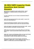 VA DEQ SWM Inspector Exam Questions And Correct Answers
