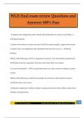 WGS final exam review Questions and Answers 100&percnt; Pass