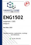 ENG1502 Assignment 1 &lpar;DETAILED ANSWERS&rpar; 2025 - DISTINCTION GUARANTEED