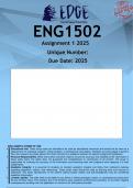 ENG1502 Assignment 1 &lpar;ANSWERS&rpar; 2025 - DISTINCTION GUARANTEED