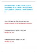 NJ DMV PERMIT LATEST UPDATED 2025 REAL EXAM WITH COMPLETE QUESTIONS AND CORRECT ANSWERS ALREADY RATED A&plus;