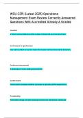 WGU C215 &lpar;Latest 2025&rpar; Operations  Management Exam Review Correctly Answered  Questions Well Accredited Already A Graded