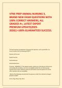  VTNE PREP ANIMAL NURSING 3&comma; BRAND NEW EXAM QUESTIONS WITH 100&percnt; CORRECT ANSWERS&comma; ALL GRADED A&plus;&comma; LATEST EXPERT PREMIUM UPDATE&lpar;2025-2026&rpar;&vert;>100&percnt; GUARANTEED SUCCESS&period;
