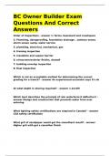 BC Owner Builder Exam Questions And Correct Answers&period;