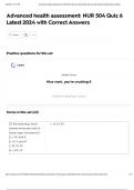 Advanced health assessment&colon; NUR 504 Quiz 6 Latest 2024 with Correct Answers