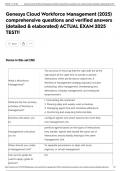 Genesys Cloud Workforce Management &lpar;2025&rpar; comprehensive questions and verified answers &lpar;detailed & elaborated&rpar; ACTUAL EXAM 2025 TEST&excl;&excl;