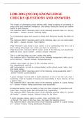 LDR-201S &lpar;NCOA&rpar; KNOWLEDGE CHECKS QUESTIONS AND ANSWERS