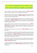 PA STATE SALESPERSON TEST EXAM 2025 WITH 100&percnt; VERIFIED CORRECT ANSWERS