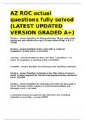 AZ ROC actual questions fully solved &lpar;LATEST UPDATED VERSION GRADED A&plus;&rpar;&period;