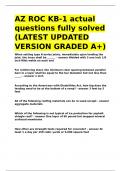 AZ ROC KB-1 actual questions fully solved &lpar;LATEST UPDATED VERSION GRADED A&plus;&rpar;&period;