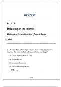 BU 215 Marketing on the Internet &lpar;HU&rpar; Midterms Qns & Ans 2025