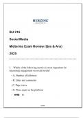 BU 216 Social Media &lpar;HU&rpar; Midterms Qns & Ans 2025
