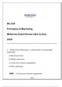 BU 220 Principles of Marketing &lpar;HU&rpar; Midterms Qns & Ans 2025