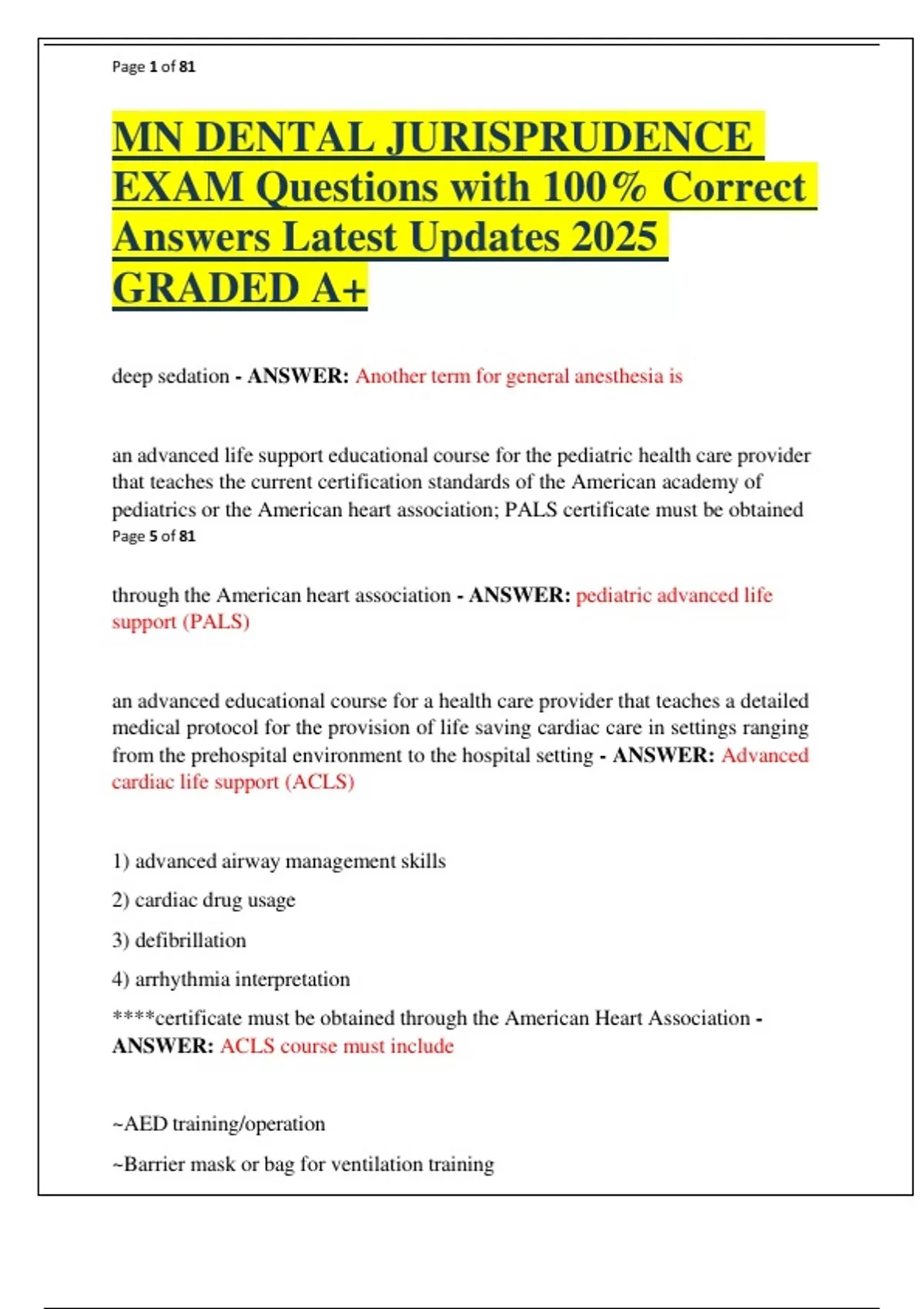 MN DENTAL JURISPRUDENCE EXAM Questions with 100% Correct Answers Latest ...