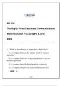 BU 204 The Digital Firm & Business Communications &lpar;HU&rpar; Midterms Qns & Ans 2025&period;