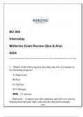 BU 265 Internship &lpar;HU&rpar; Midterms Qns & Ans 2025