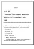 HLTH 485 Principles of Epidemiology & Biostatistics &lpar;LU&rpar; Midterms Qns & Ans 2025&period;