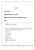 HLTH 221 Applied Human A & P I &lpar;LU&rpar; Midterms Qns & Ans 2025&period;